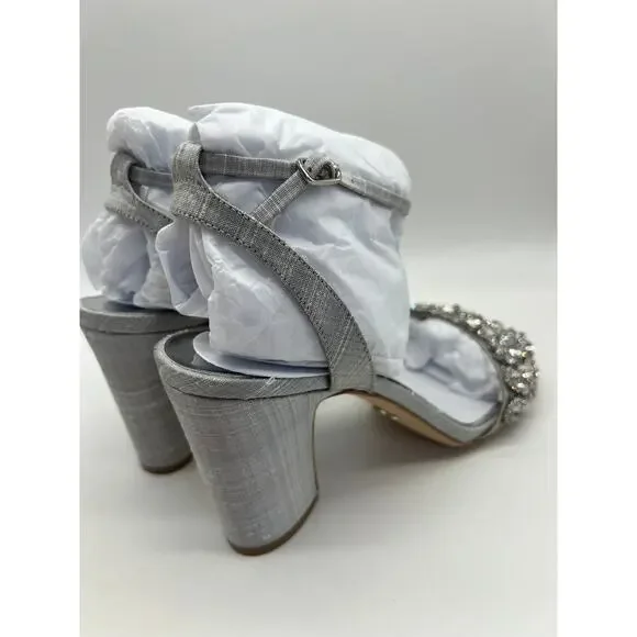 Badgley Mischka Women's Jill Chrystal Embellished Block Heel MP5331 Size 9.5 NIB - Picture 7 of 12